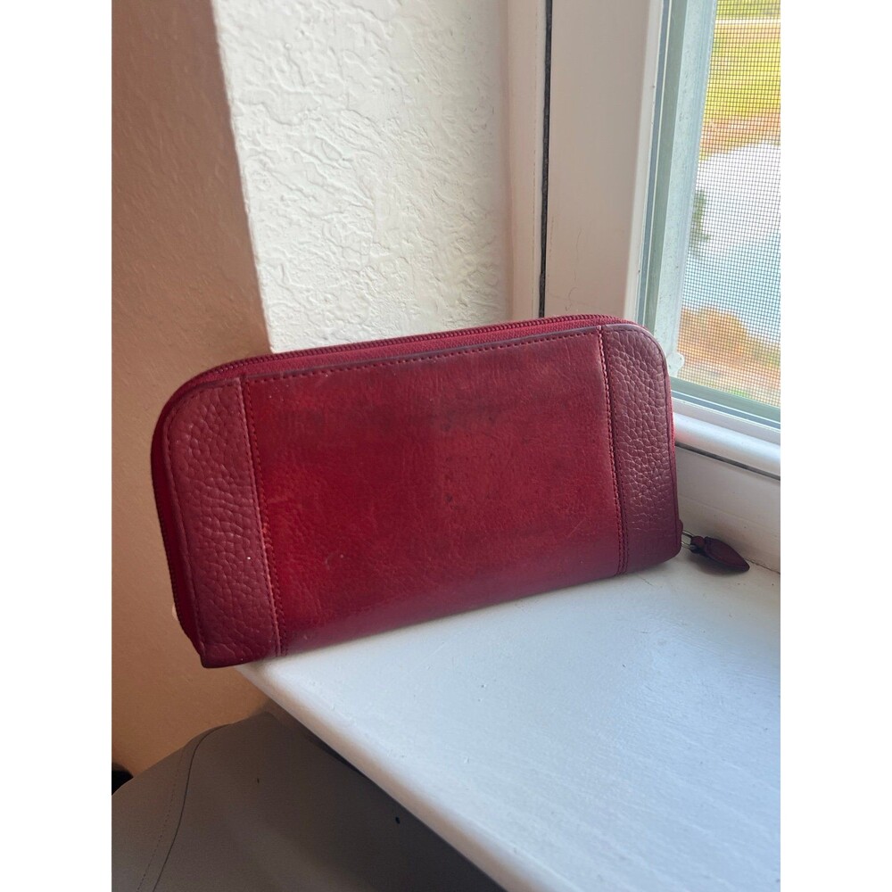 Brighton Large Leather All Around Zip Wallet in Lipstick Red - Picture 5 of 12